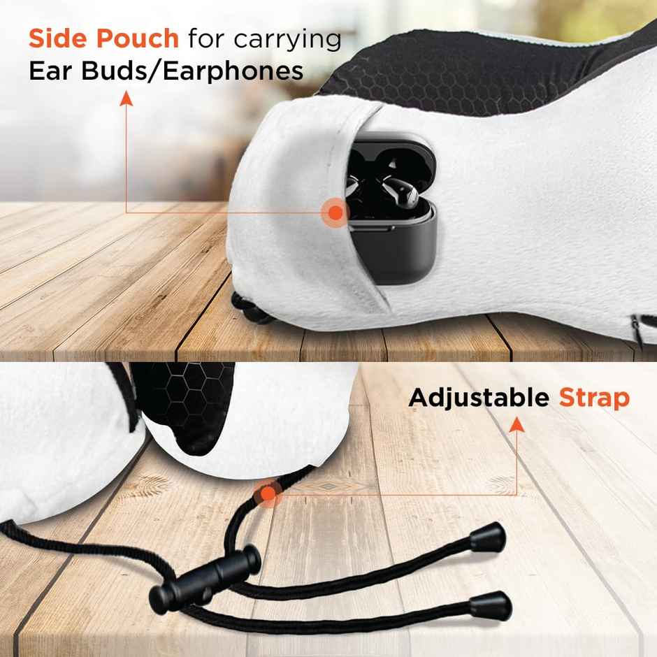 Vissco Tra Well Ergonomic Neck Pillow with Sleeping Gel Eye Mask, Orthopedic Neck Support