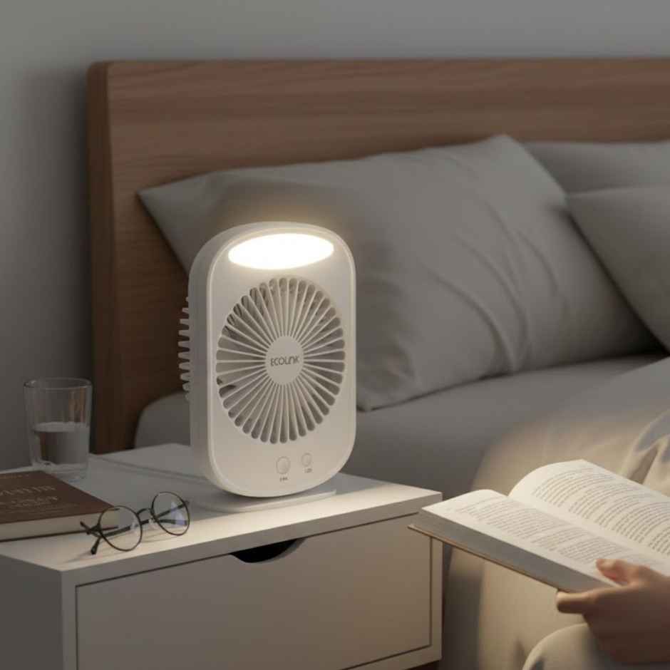 EcoLink Comfy Rechargeable Fan | White