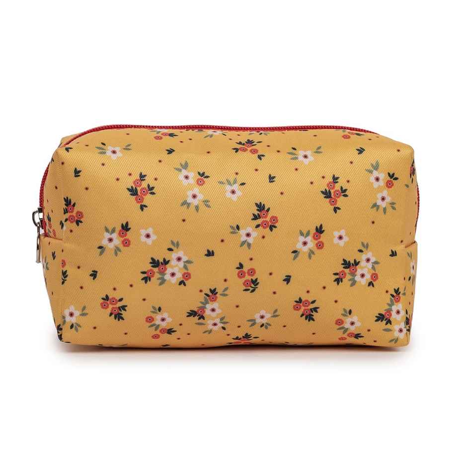 Qips Printed Zipper Cosmetic Bag Travel Accessory - Yellow
