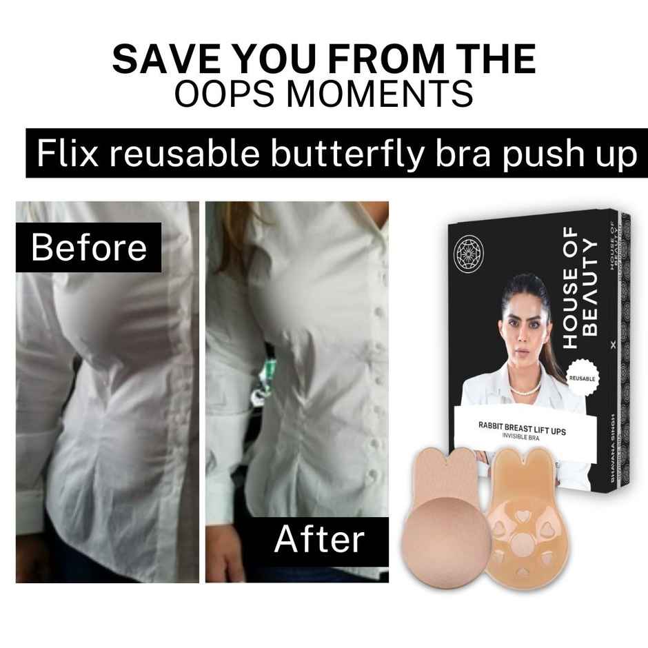 House Of Beauty Reusable Rabbit Breast Lift Ups For Coverage(Body Tape) & Lift For D Cups Xl Large
