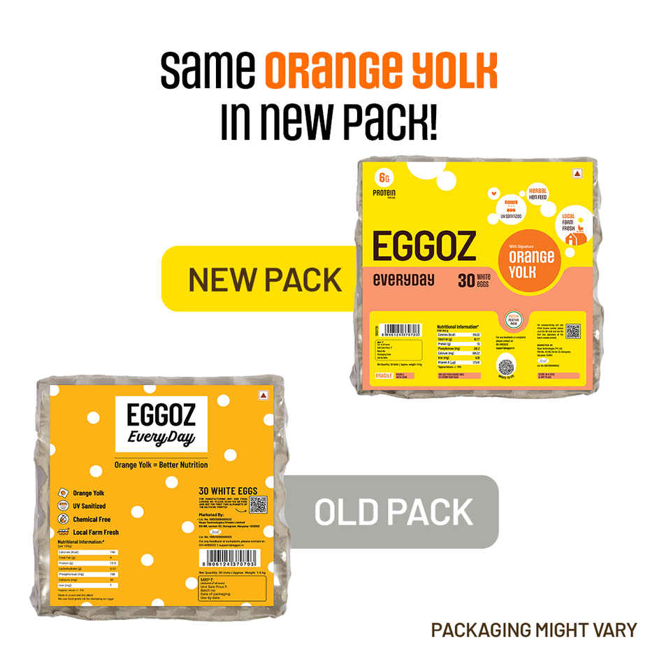 Eggoz Everyday 30 White Farm Fresh Eggs