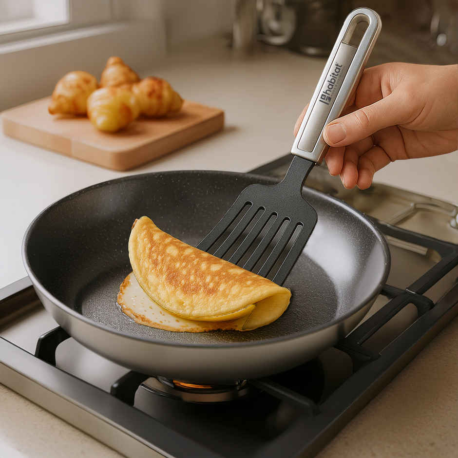 Habitat Premium Nylon Long Turner | Perfect Elegant Functionality | Hanging Loop | Dish Washer Safe