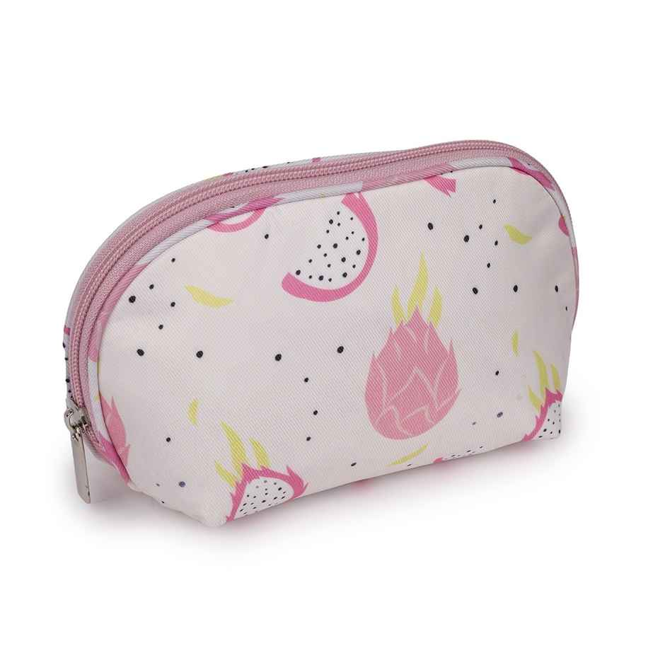 Qips Printed Set Of 3 Cosmetic Pouches With Zipper Closure - Baby Pink