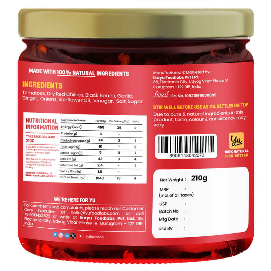 Yu 100% Natural Schezwan Chutney