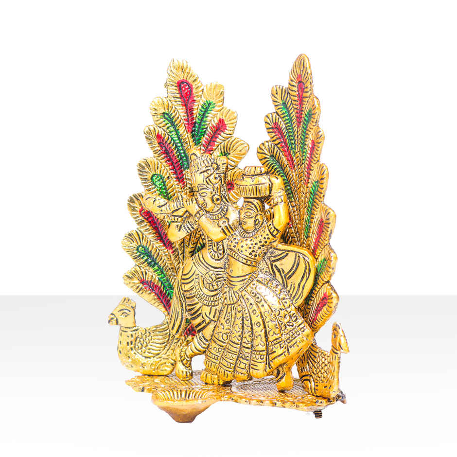 Traditional Peacock Design Diya | Golden | Metal | Diya-Pooja | Devnidhi