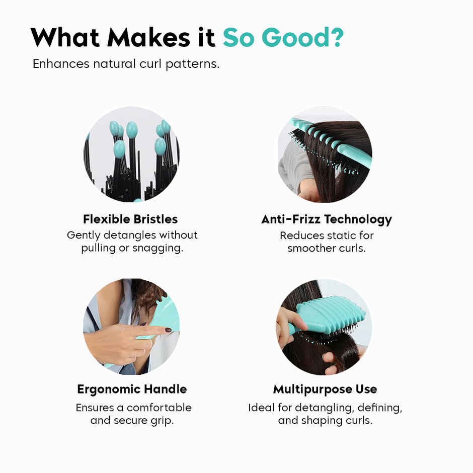 Gleva Curl Defining Hair Brush | Light Blue