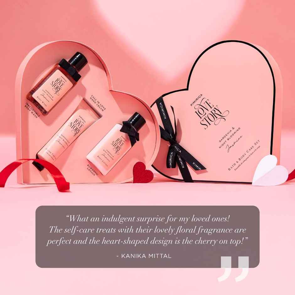 Kimirica Valentine Love Story Little Heart Gift Set|Luxury Selfcare Box with Bath & Body Essentials