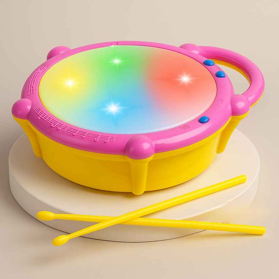 Storio Flash Drum Toy | Light & Music Drum Set with 2 Mallets