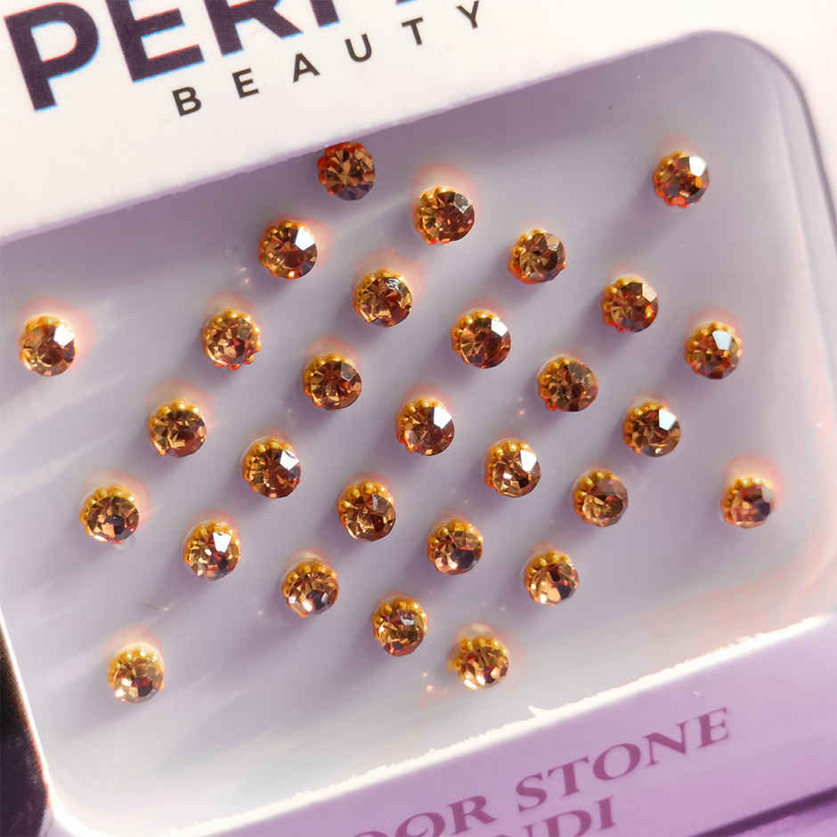 PERPAA Stone Bindi For Women | Golden | 1 Flap