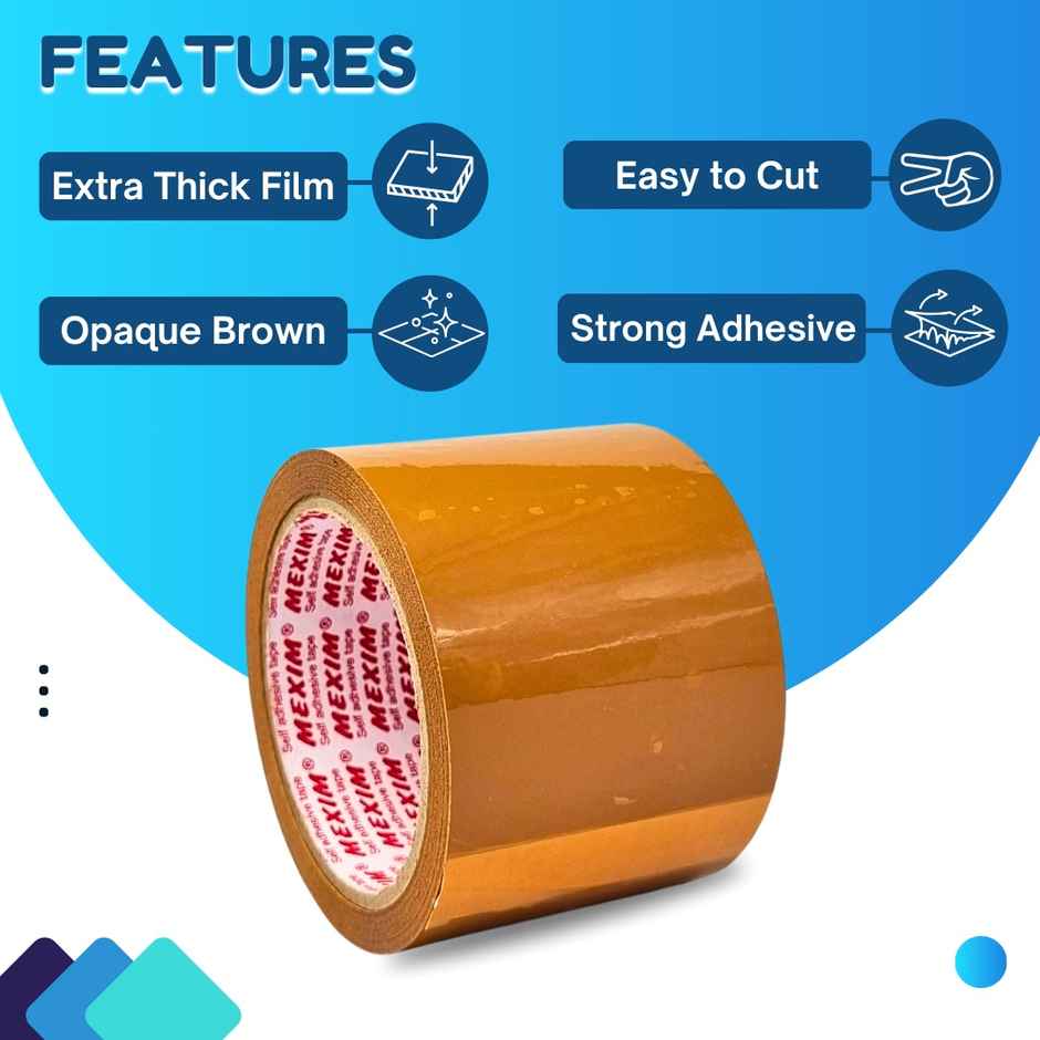 ABK Brown Bopp Packaging Tapes | 72 mm x 50 m x 50 micron | Pack of 4