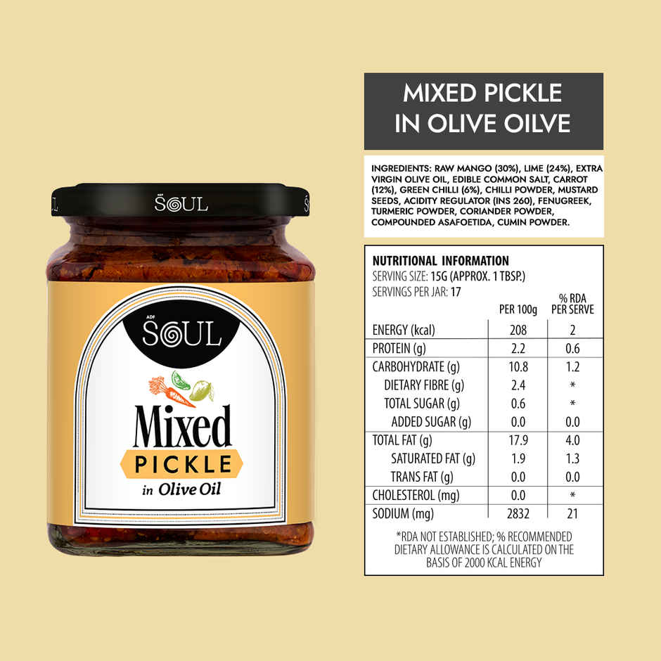 ADF Soul Mixed Pickle In Olive Oil