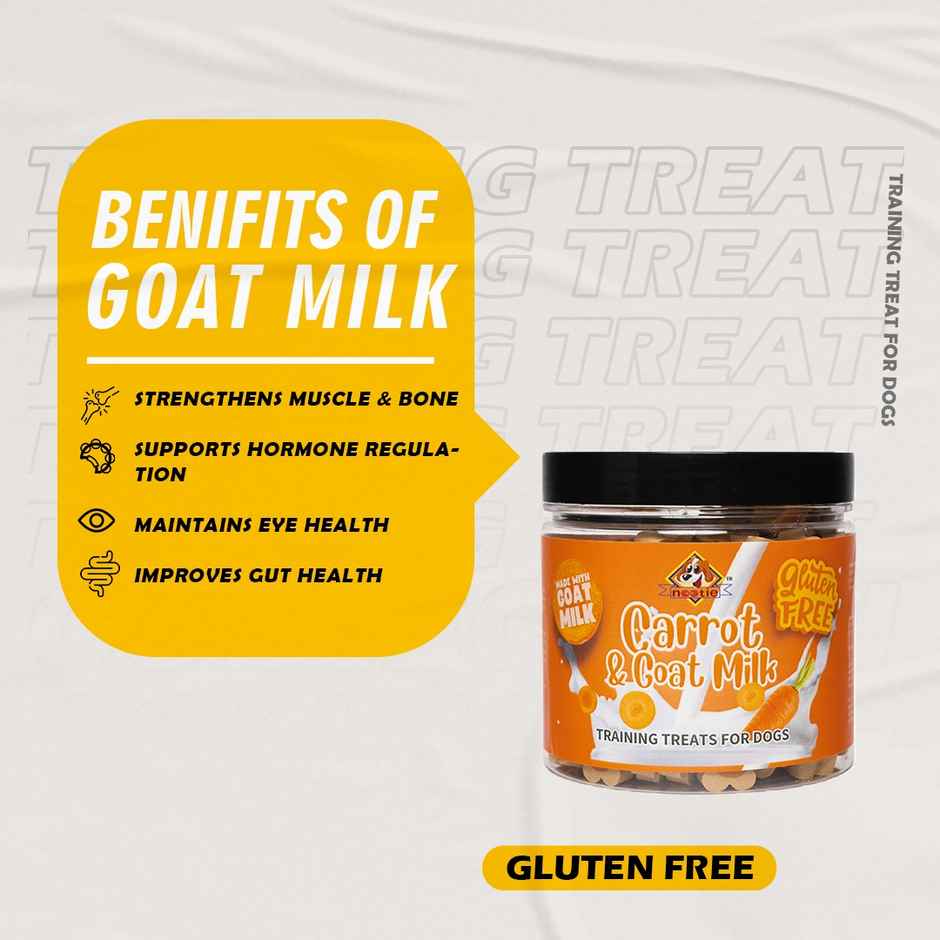 Nootie Gluten Free Training Treats For Dogs | Treats For All Life Stages Carrot & Goat Milk Flavour