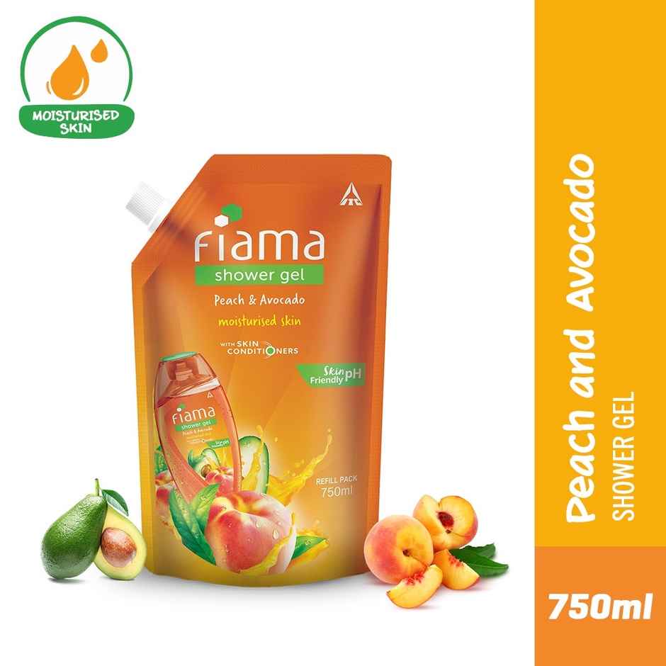 Fiama Shower Gel Peach & Avocado, Body Wash For Soft Moisturised & Hydrating Skin, Vit E