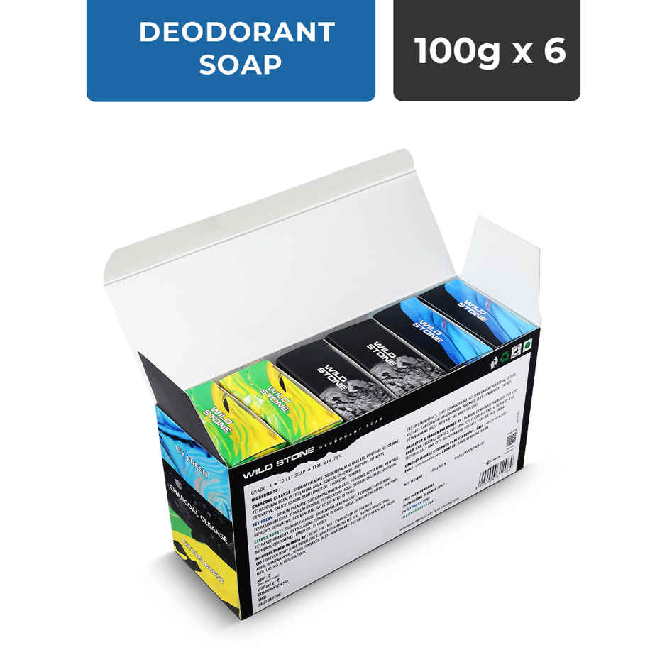 Wild Stone Soap Combo for Men Icy Fresh Charcoal Cleanse and Citrus Burst