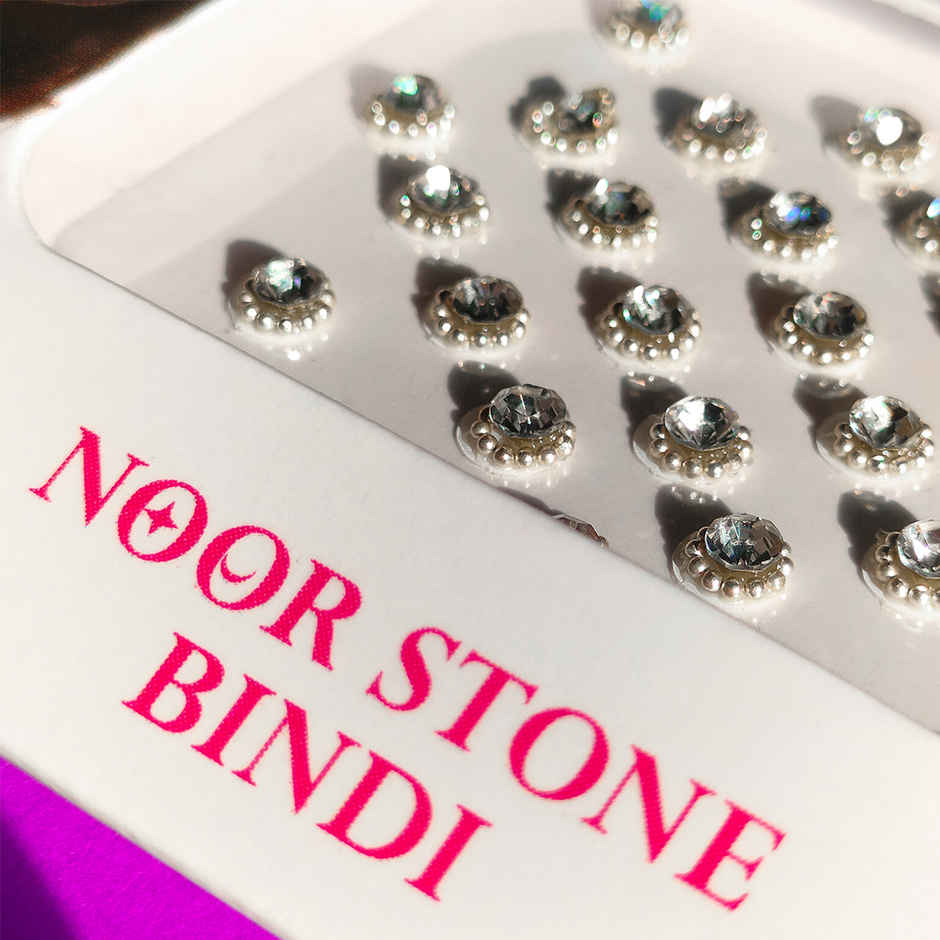 PERPAA Stone Bindi For Women | Silver | 1 Flap