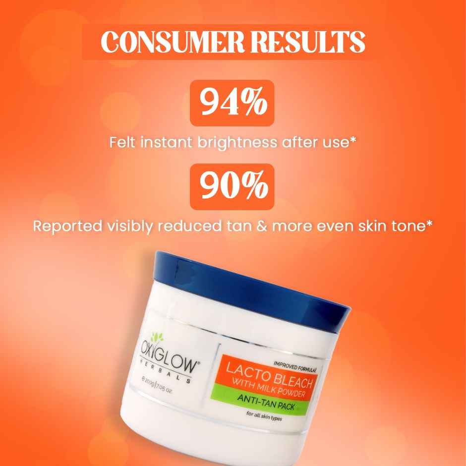 Oxyglow Herbals Lacto Bleach Cream Enriched With Milk Powder | Removes Tan & Hydrates The Skin