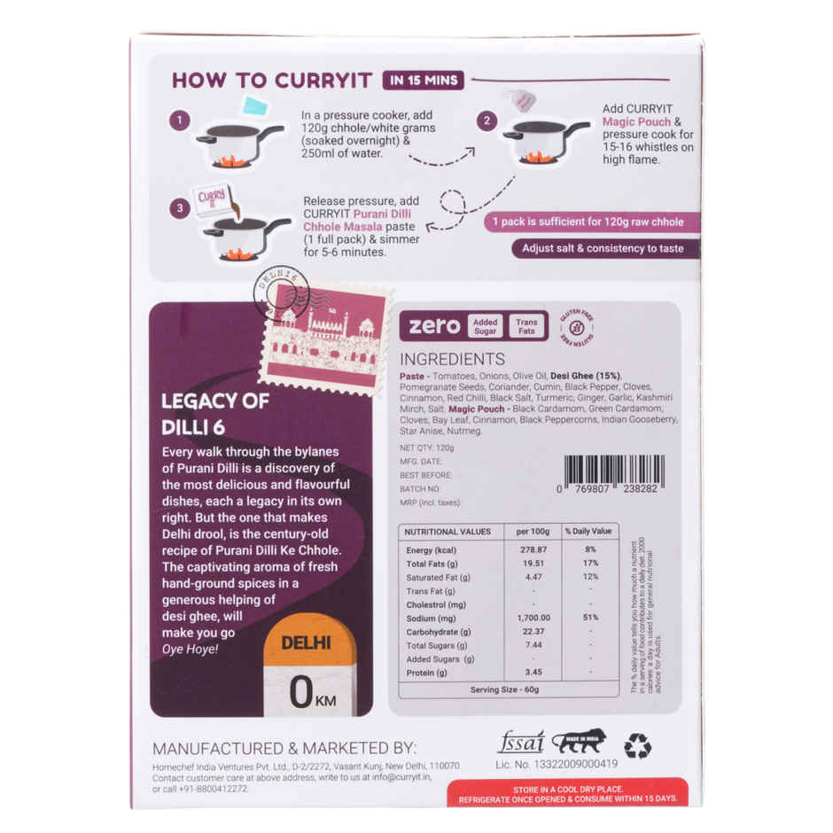 Curryit Purani Dilli Chole Masala