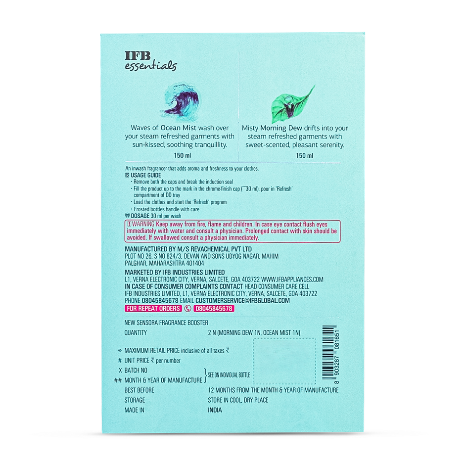 IFB Essentials Sensora In-Wash Fragrance Booster