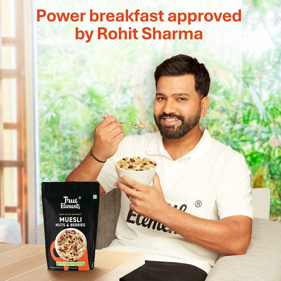 True Elements Crunchy Nut & Berry Muesli With Almonds & Cranberries - Crunchy Muesli Nuts Delight