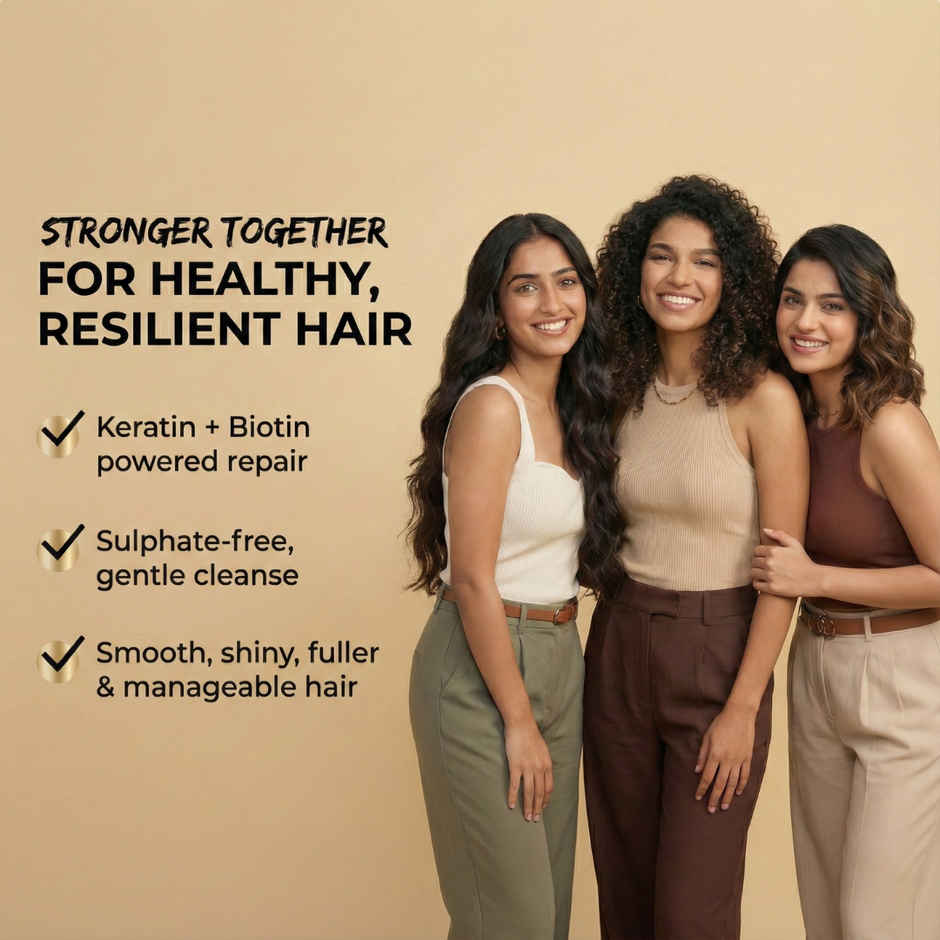 The Skin Story Keratin Biotin Shampoo For Damaged Treated Coloured Hair Frizz Control Sulphate Free