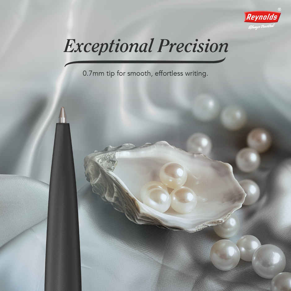 Reynolds Premium Metal Pen With Twist Mechanism, Iconic Elite Gun Metal (Blue Pen)