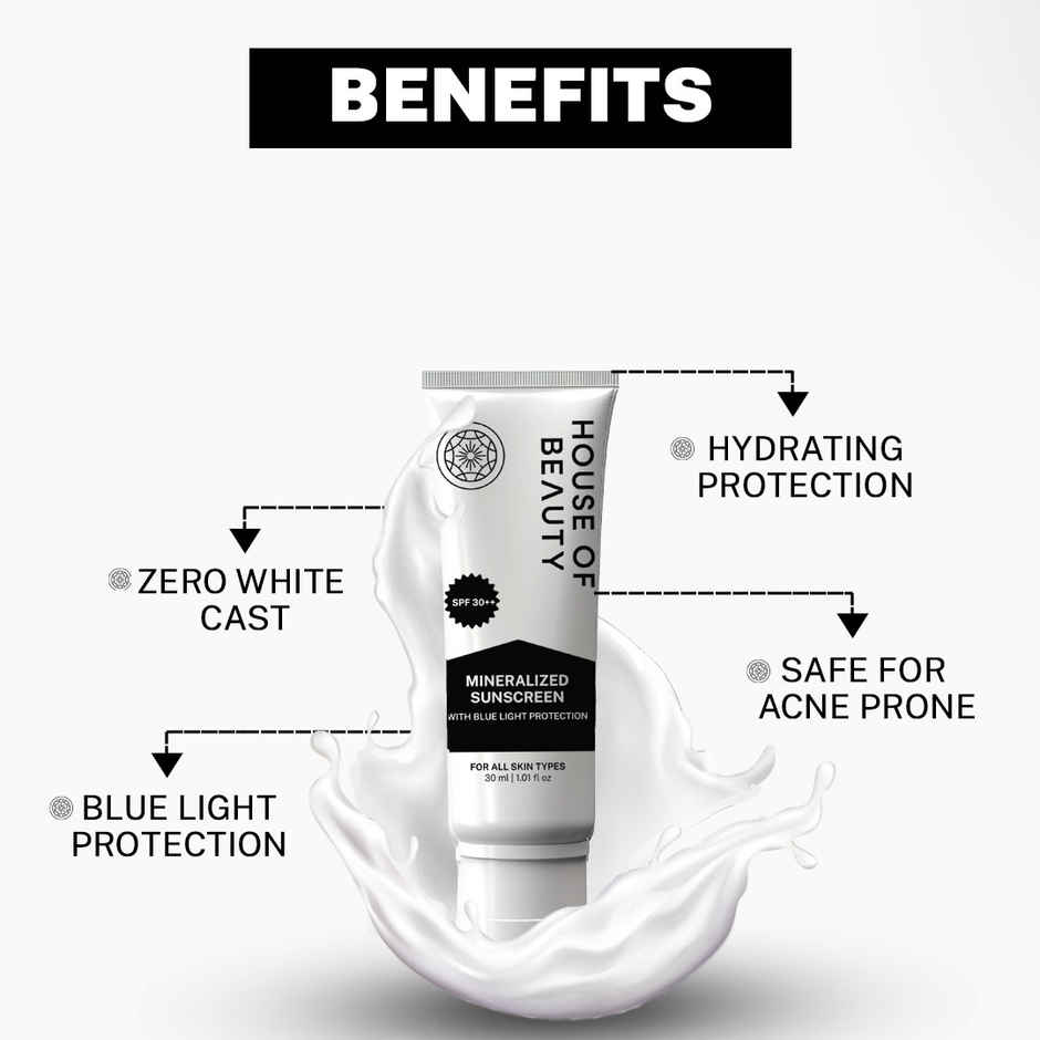 House Of Beauty Mineral Sunscreen For Kids & Adults W/T Spf25 & Blue Light Protection