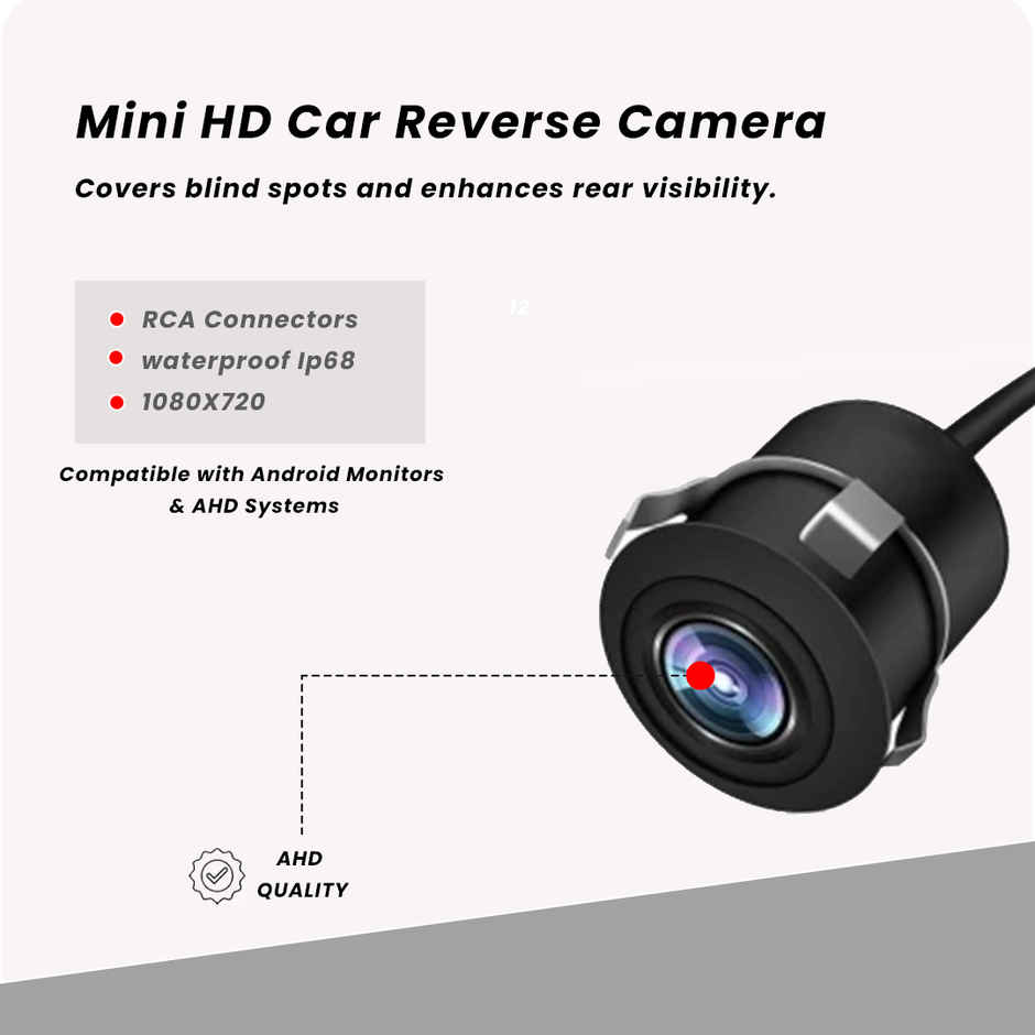 Potauto Rear Parking Hd Camera A007 | Waterproof | Night Vision - Enhanced Vehicle Safety