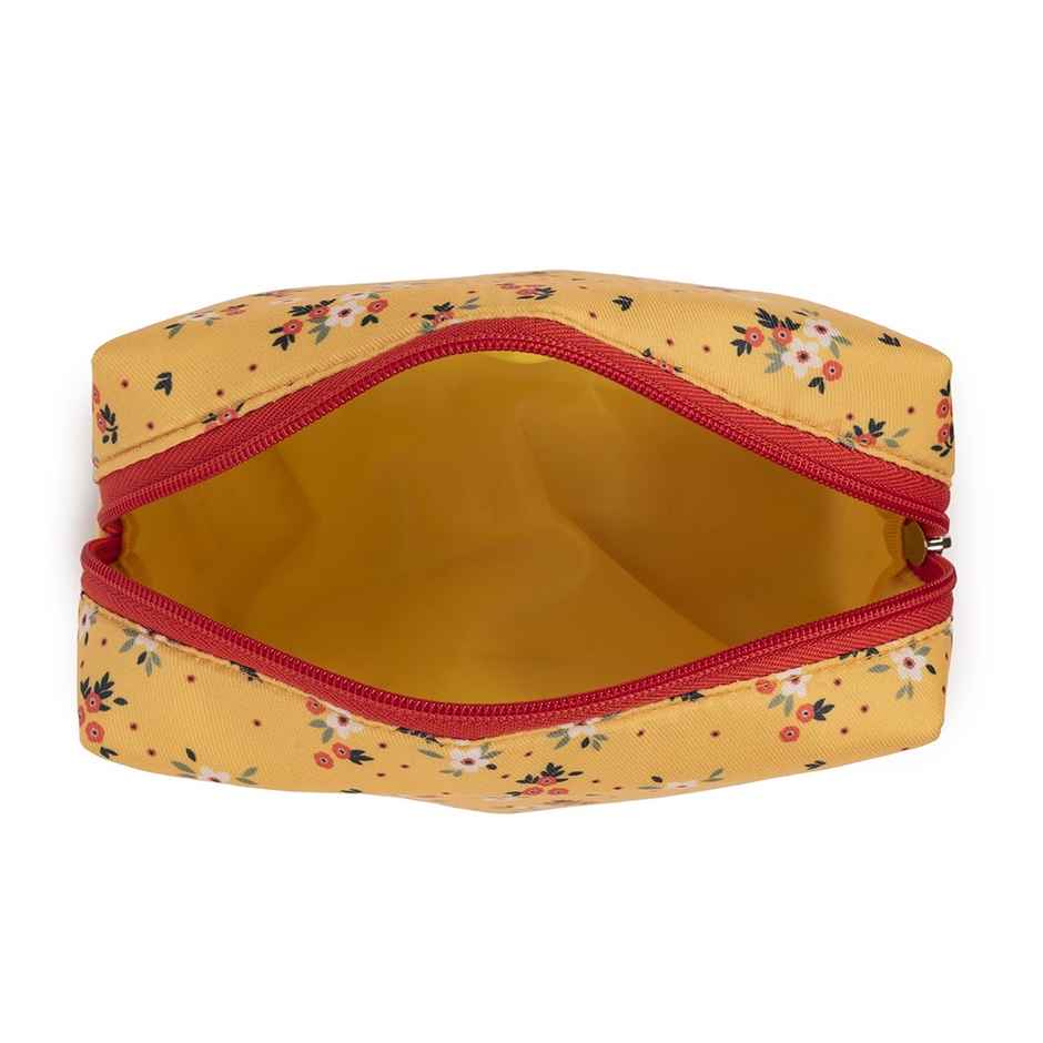 Qips Printed Zipper Cosmetic Bag Travel Accessory - Yellow