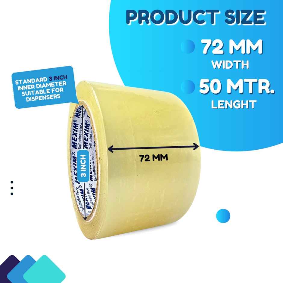 ABK White Bopp Packaging Tape - 72 mm x 50 m x 50 micron
