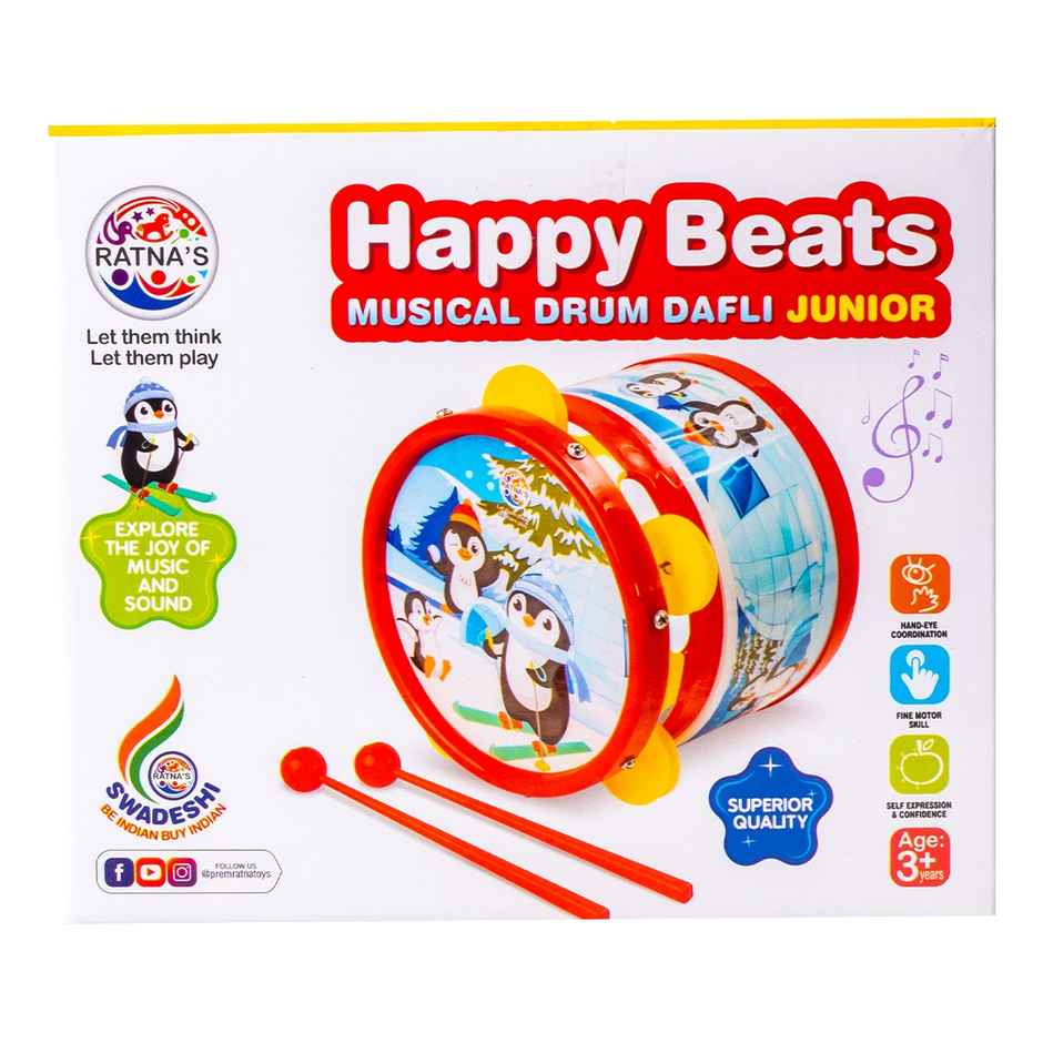 Ratna's Happy Beats Musical Drum Dafli | Jr | Assorted