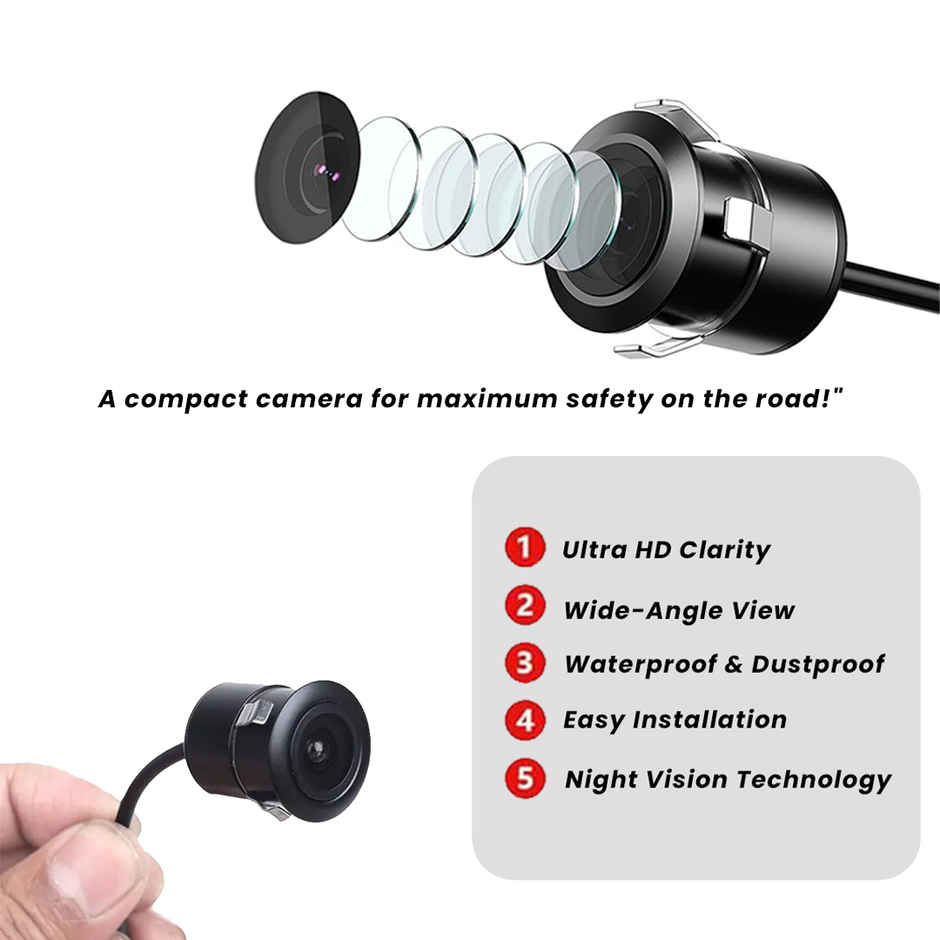 Potauto Rear Parking Line Camera A004 | Waterproof | Night Vision | Metal - Enhanced Vehicle Safety