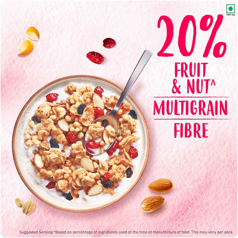 Kellogg's Crunchy Almond Berry Crumble Granola |12-In-1 Power Breakfast | No Maida No Palm Oil