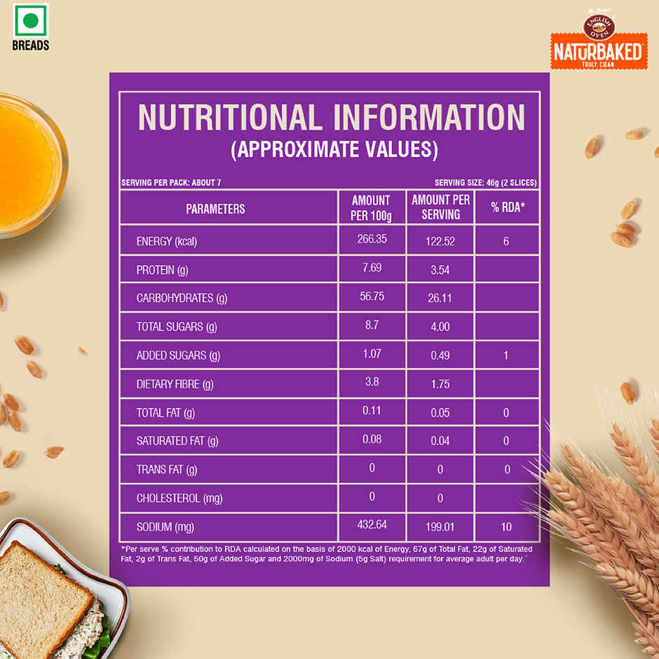 Naturbaked Zero Maida Whole Wheat Bread