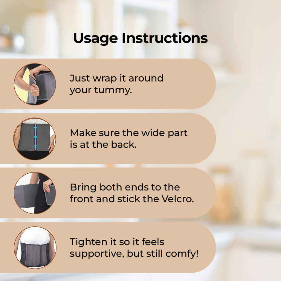 Pharmeasy Abdominal Binder 8 - Supports Your Back - Compresses Abdomen For Slimmer Look - Universal