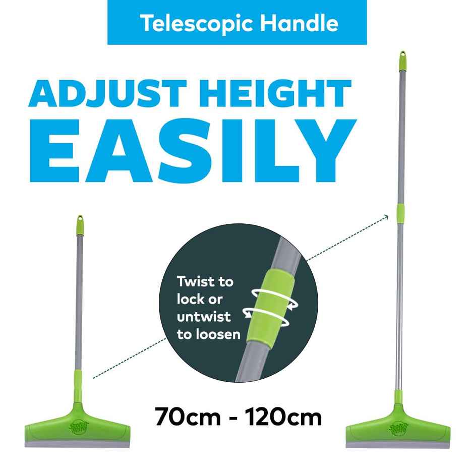 Scotch-Brite Bathroom Squeegee Wiper With Telescopic Handle | 30 CM | Green