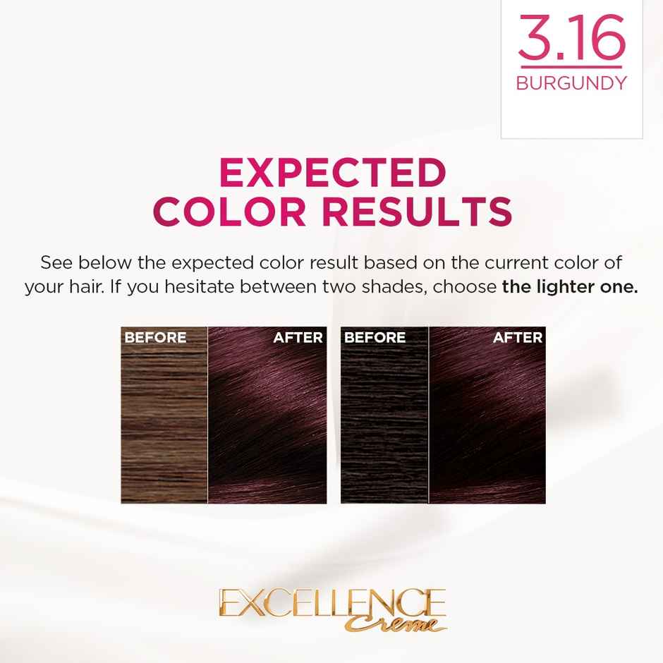 L'Oreal Paris Excellence Hair Color Small Pack No.3.16 | Burgundy