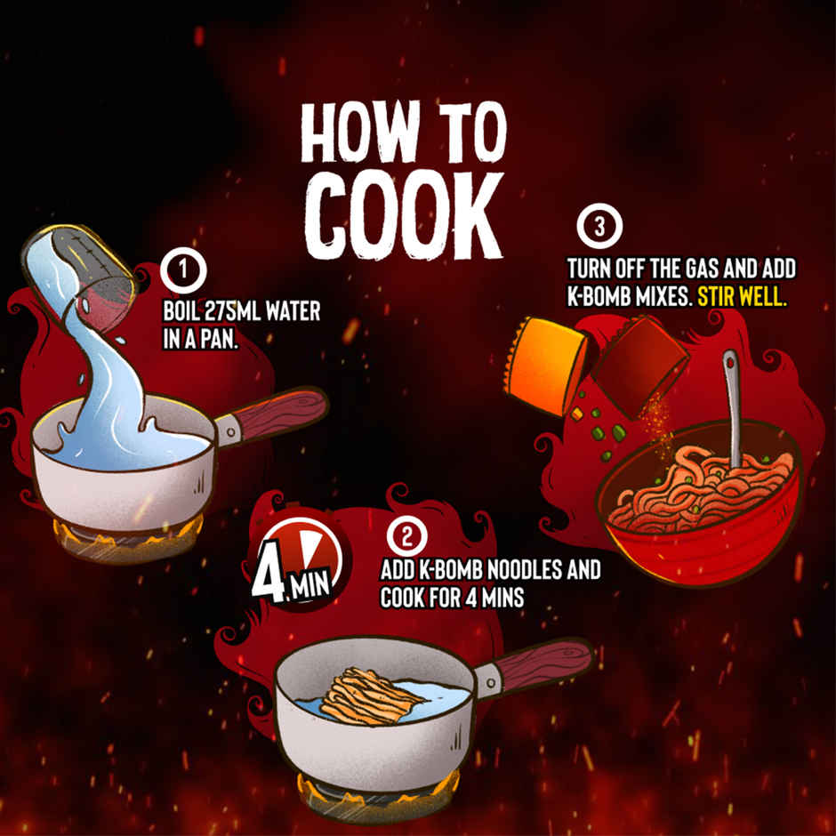 Too Yumm K-Bomb Tom Yum,Too Yumm K-Bomb Mi Goreng,Too Yumm K-Bomb Hot n Spicy Instant Noodles Combo