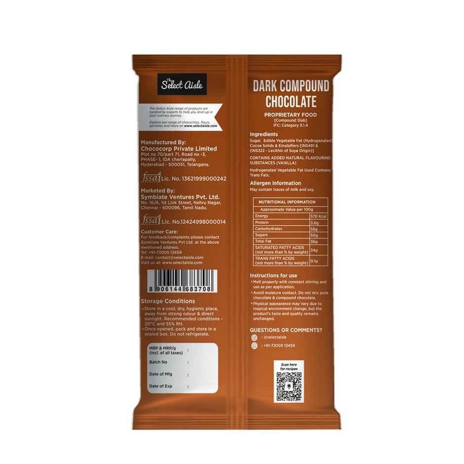 The Select Aisle Dark Compound Chocolate | Great for Baking & Coating | The Select Aisle