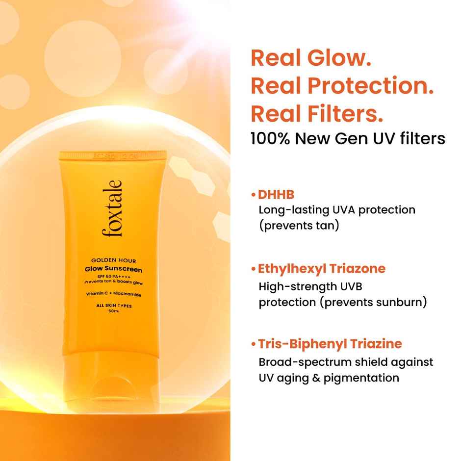 Foxtale Glow Sunscreen SPF50 PA++++ In-Vivo Tested