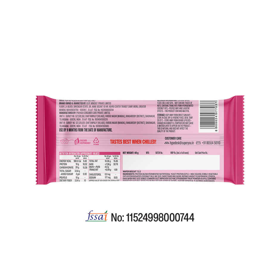 Superyou Strawberry Protein Wafer Bar