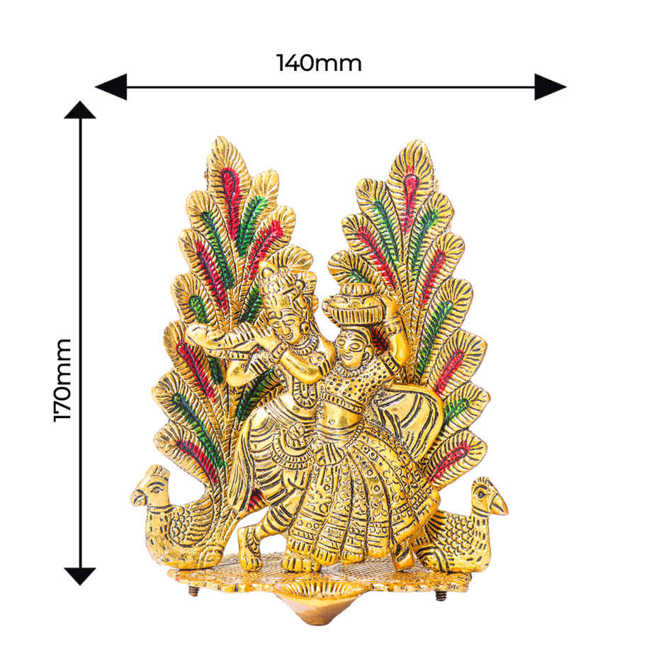 Traditional Peacock Design Diya | Golden | Metal | Diya-Pooja | Devnidhi