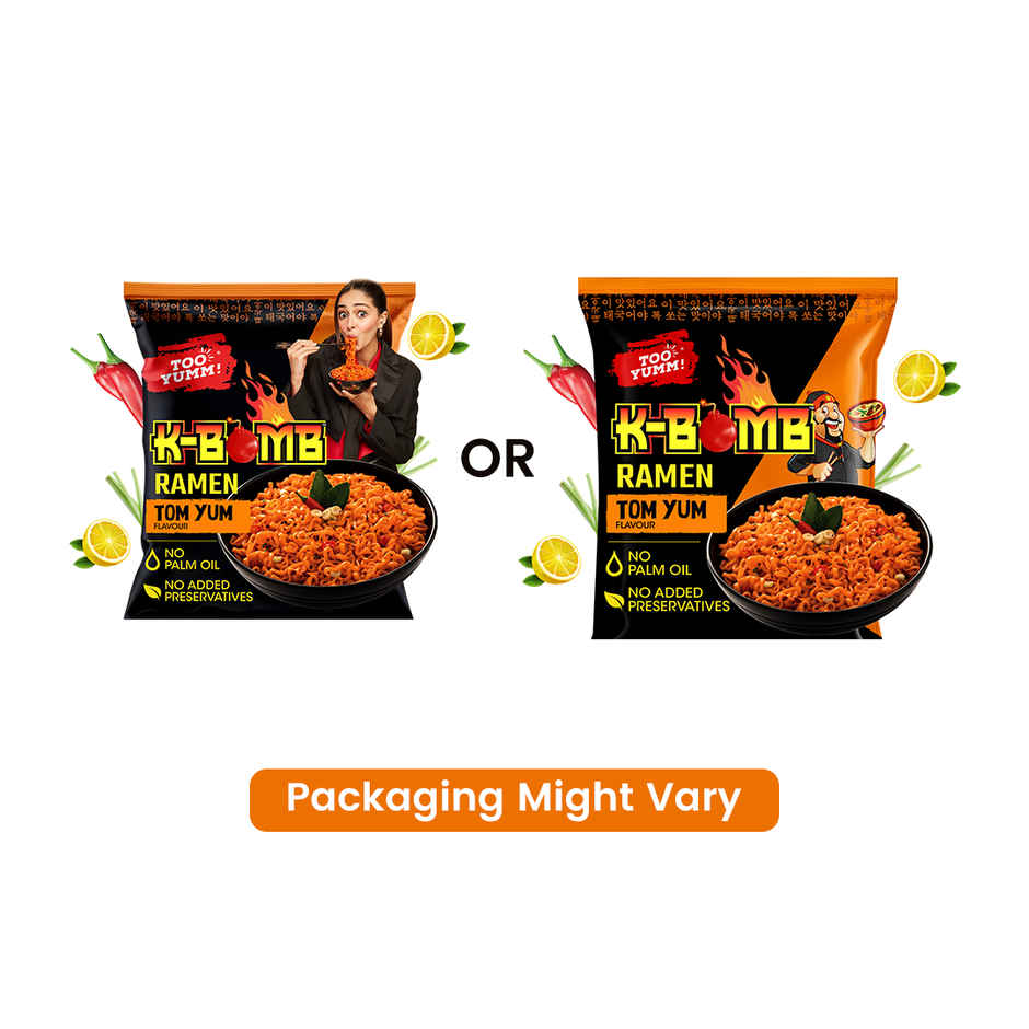 Too Yumm K-Bomb Tom Yum,Too Yumm K-Bomb Mi Goreng,Too Yumm K-Bomb Hot n Spicy Instant Noodles Combo