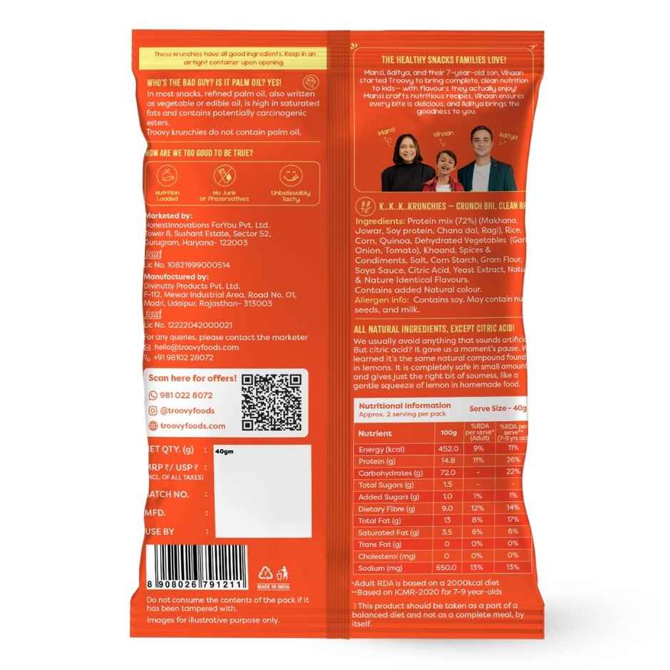 Troovy Healthy Makhana Krunchies | High Protein, No Palm Oil