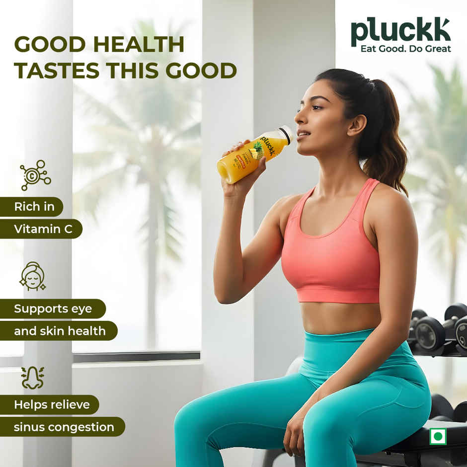 Pluckk Cold Pressed Pineapple Juice (250ml) & Pluckk Cold Pressed Pomegranate Juice (250ml) Combo