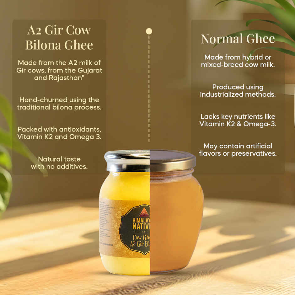Himalayan Natives A2 Gir Cow Bilona Ghee - Jar