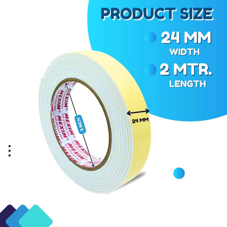 ABK Double Sided Foam Tape | 24 mm x 2 m | Strong Everyday Bonding
