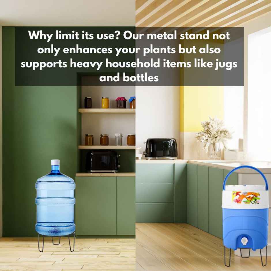 Leafy Tales Iron Indoor/Outdoor Flower Pot/Plant Stand For Home Garden(Black-Round Stand - 7)