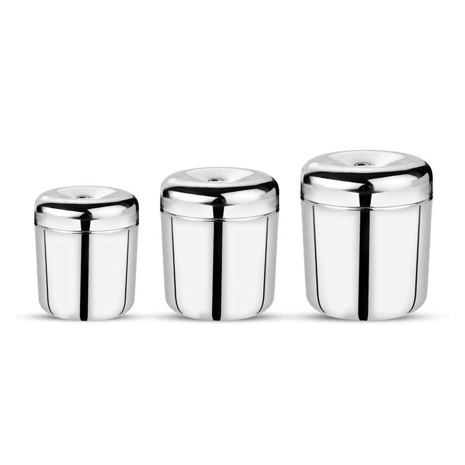 Embassy Premium Canister Set / Storage Containers / Dabba, 3 Sizes (325,500,650 ml) Stainless Steel