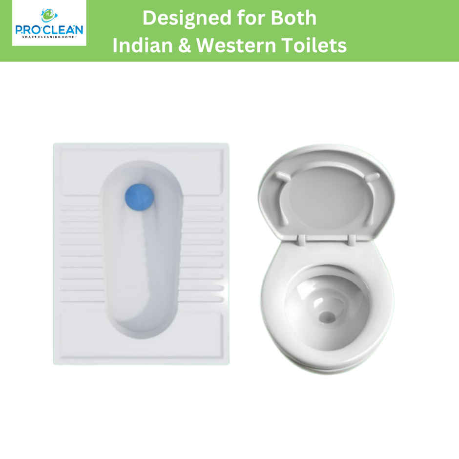 Proclean Round Toilet Brush with Square Holder Stand | Colour May Vary