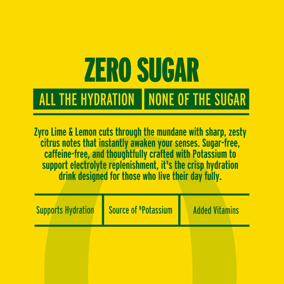 Zyro by Karan Aujla Hydration Drink | Zero Sugar | Lime & Lemon